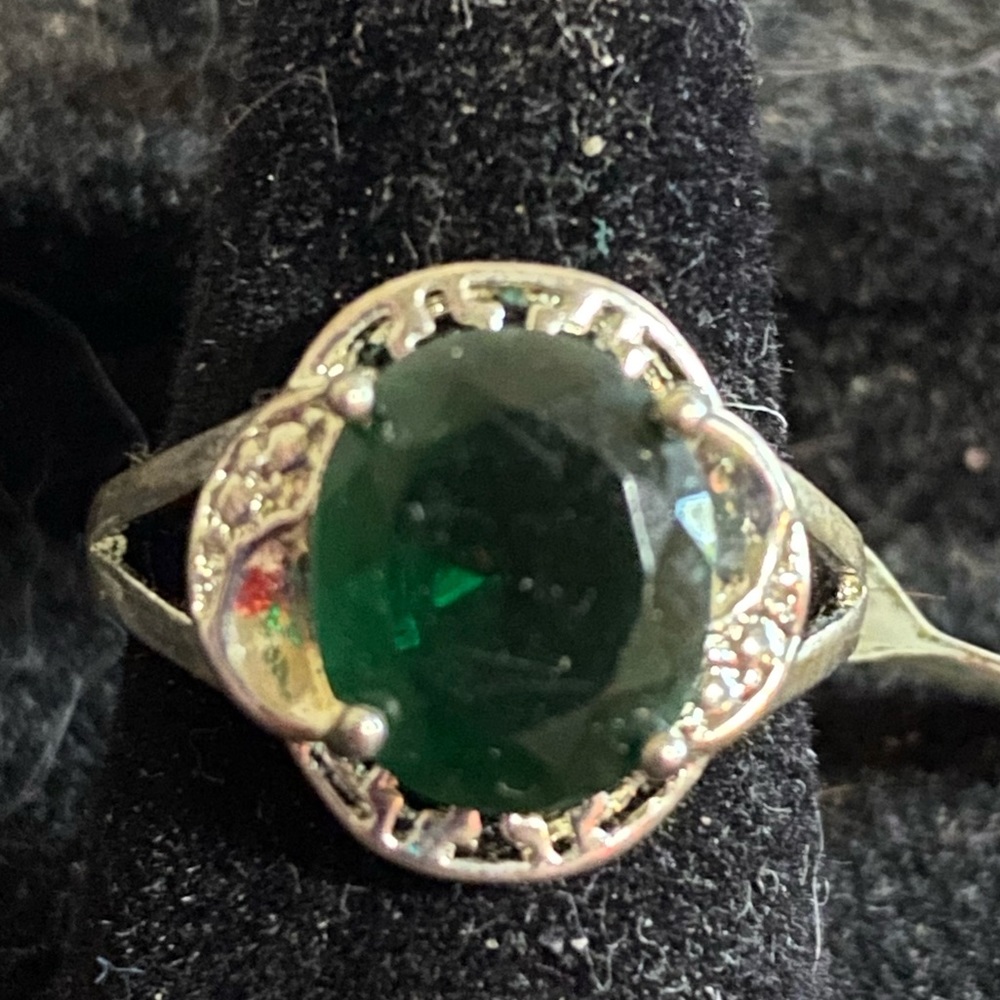 Sterling Silver .925 Teal Blue CZ Ring Size 6 - Picture 4 of 7